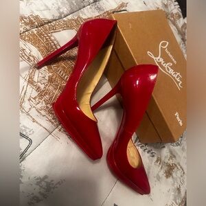 Glossy Red Heels with red bottoms